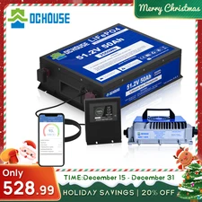 48V 50Ah Golf Cart LiFePO4 Lithium Battery with 18A Charger for Ryobi Mowers