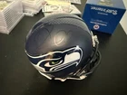 Pete Carroll Seatle Seahawks signed Riddell mini football helmet AS-IS Dark Auto