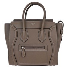 Celine Brown Luggage Micro Tote Handbag S-CU-4177 166876