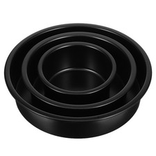 3pcs Round Cake Pan: 4/6/8 Inch Leakproof Baking Tin - Carbon Steel Mousse
