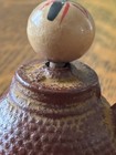 Vtg Lida's Japan Sm Brown Metal? Kokeshi Japanese Wooden Bobble Head Doll TEAPOT — photo 5