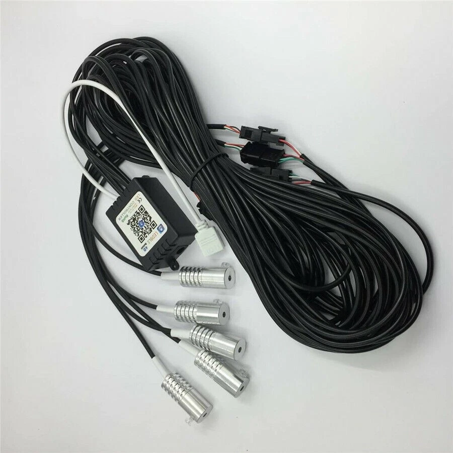 5 Pcs RGB LED Fiber Optical Decor Neon Atmosphere Light Foot Lamp BT APP Control - Image 3 of 4