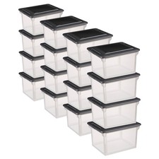 Sterilite 18689004 Versatile Clear Organizing Storage File Box w/ Lid 16 Pack