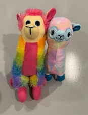 Llama Plush Lot Stuffed Animal Tie Dye Bright Rainbow