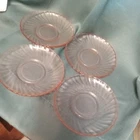 Vintage Pink Depression Saucers 5 1/4 Inch  T