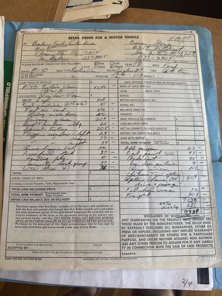 Ford E-Series 1978 furgoneta único dueño, 54 k millas, tren de transmisión ultra raro Foto 3 de 4