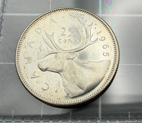 1965 Canada Proof Like Silver Quarter .800 Fine Canadian 25C Elizabeth II