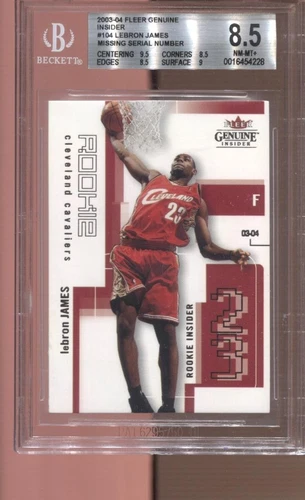 2003-04 Lebron James Fleer Genuine Insider #104 Missing Serial # BGS 8.5 RC