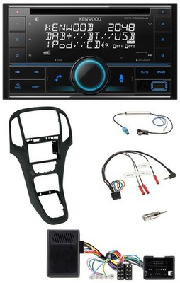 Kenwood CD 2DIN DAB USB steering wheel Bluetooth car radio for Opel Astra from 09 Perlsch