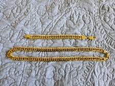 14K Miami Cuban Link Chain/Bracelet Gold 24 inch 8 inch 10mm