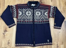 DALE OF NORWAY Classic 2002 Olympic Wool Print Full Zip Sweater M