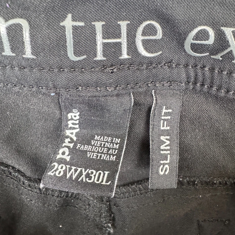 Pantalones prAna Hombres 28x30 Negro Brion Calce Ajustado Elastizados Senderismo Viaje Aire Libre Trabajo Foto 2 de 4