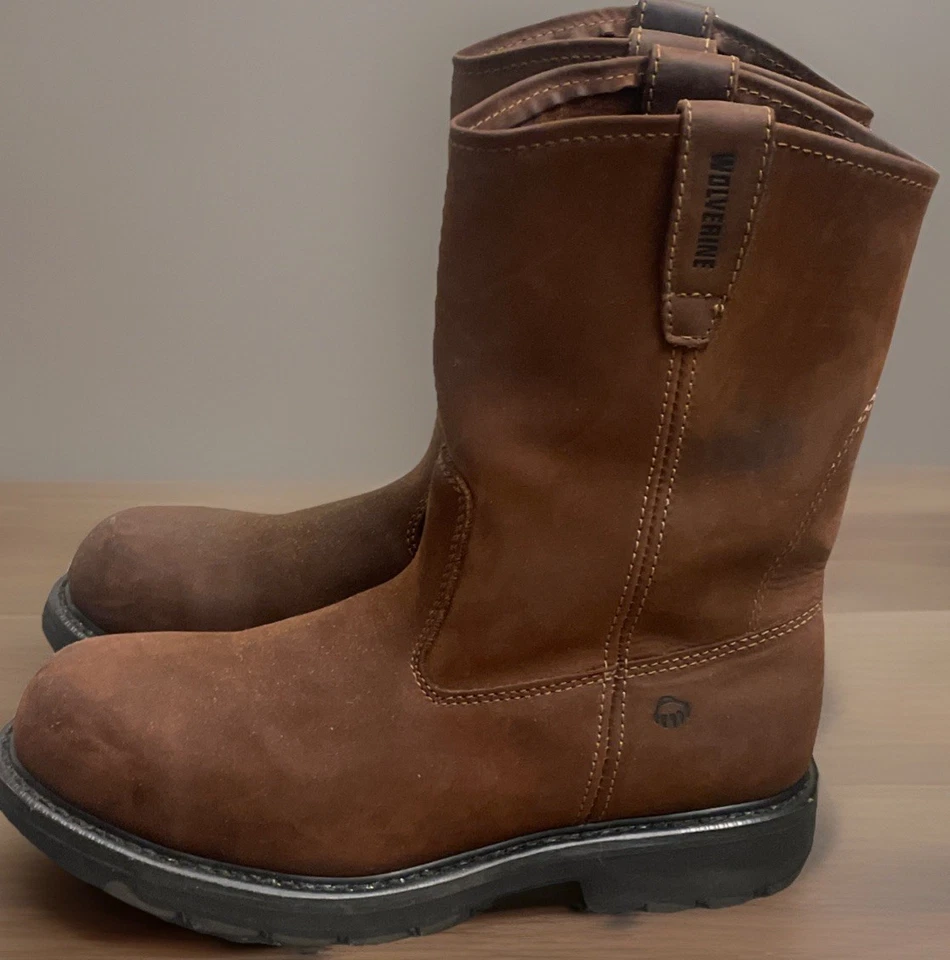 Botas de trabajo Wolverine Wellington para hombre punta de acero antideslizantes antideslizantes 10,5 Foto 3 de 4