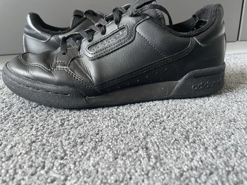 Adidas Originals Continental 80 Scarpe da Ginnastica Uomo Pelle Triple Nero Carbonio