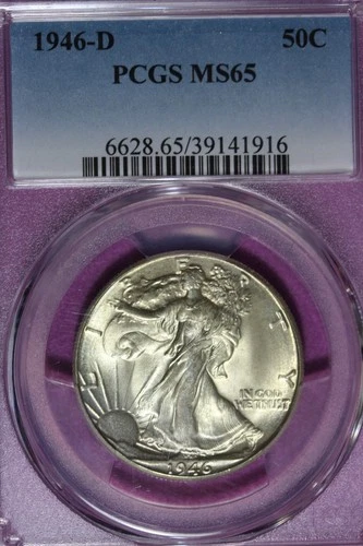 1946 D PCGS MS65 WALKING LIBERTY HALF DOLLAR #B52014