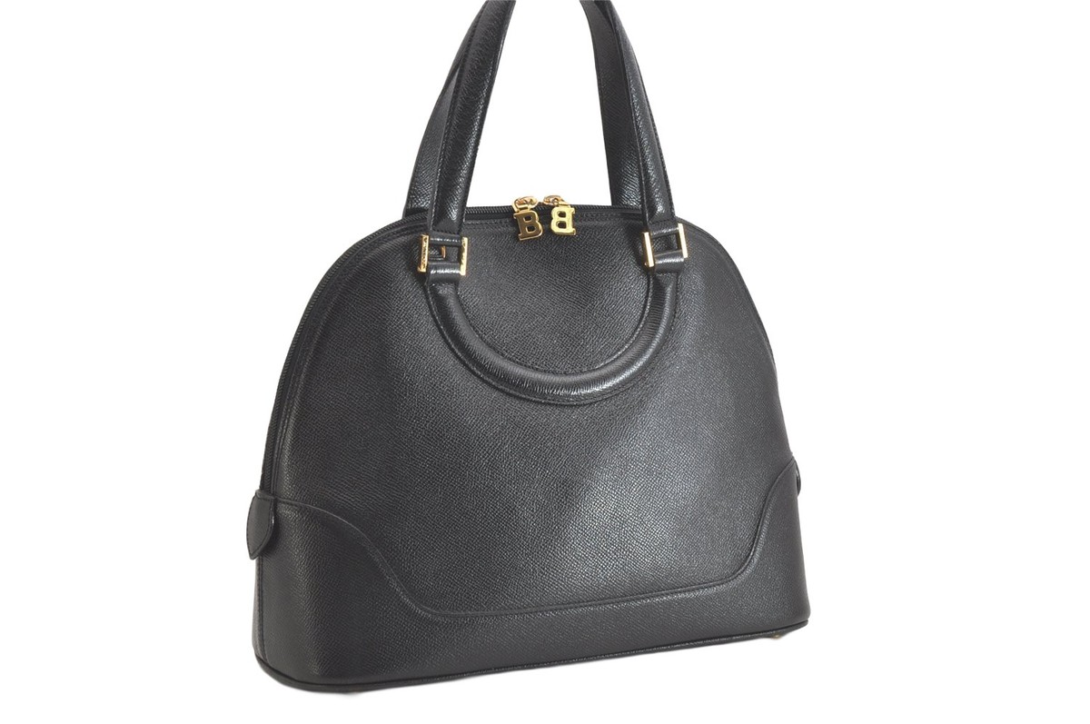 バッグ Vintage Bally leather Boston bag black Authentic BALLY Vintage Leather 2Way Shoulder Hand Boston