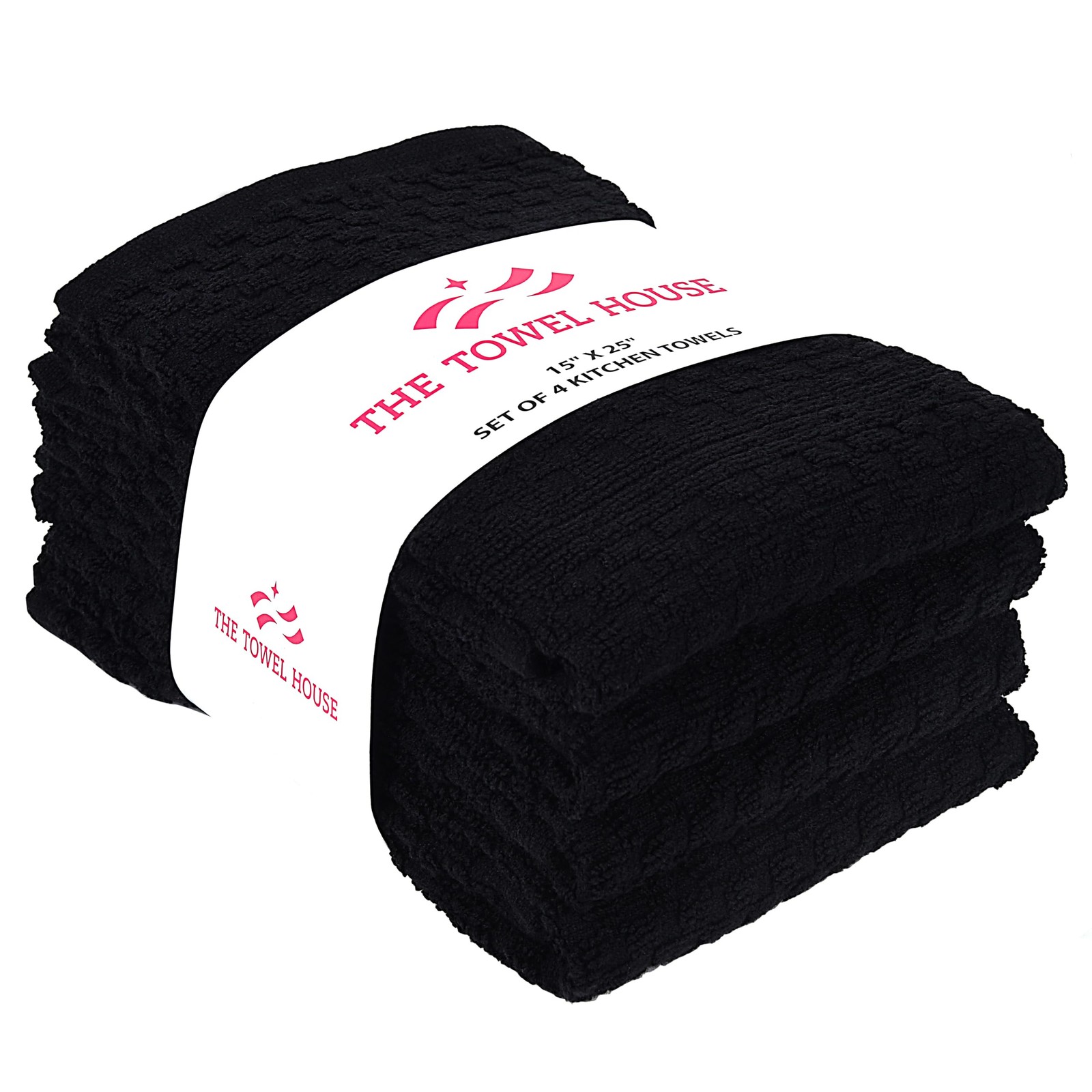 House 100% Cotton Premium Terry Dish Towels With Hanging Loop - Heavy