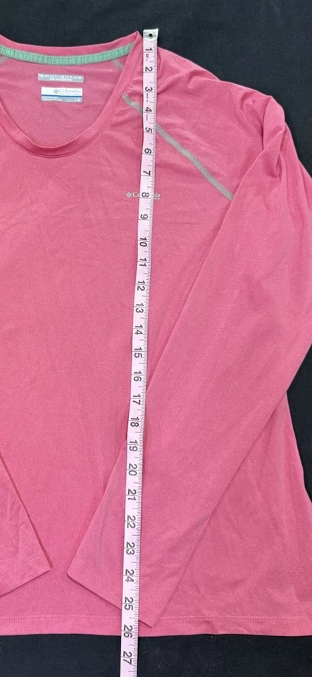 Columbia PFG Omni-Shade Shirt Large Pink Long Sleeve Women's Sun Protection - Image 2 of 4