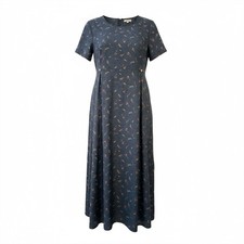 Vintage Eddie Bauer Floral Maxi Dress Blue Wheat Print 90's Cottage core Size M