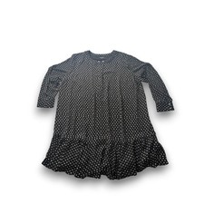 Rebel Wilson x Angels Black White Polka Dot Ruffle Hem Shift Dress Plus Size 2X