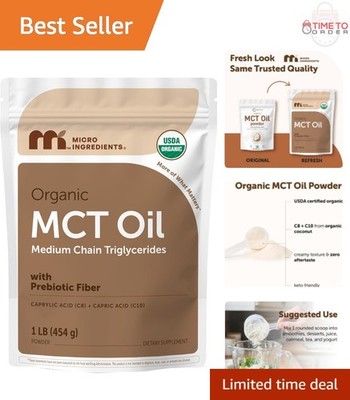 Organic MCT Oil Powder with Prebiotic Fiber 1lb Keto  Coffee Creamer