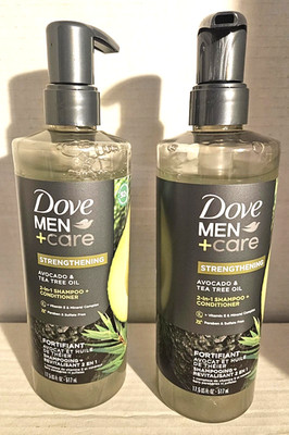 Dove Men 2-in-1 Shampoo + Conditioner Avocado & Tea Tree Oil 17.5 oz 2 PACK