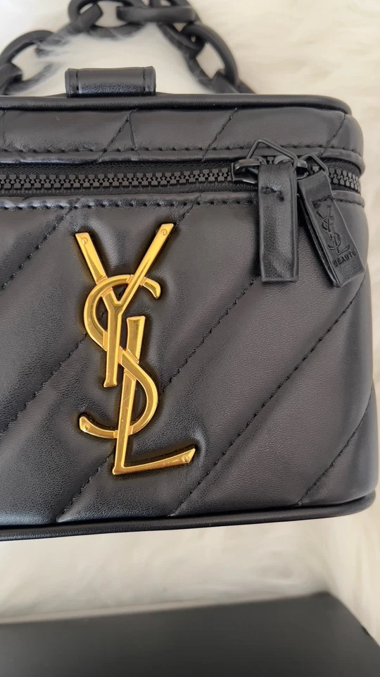 Bolsa YSL Yves Saint Laurent Beaute Beauty GWP VIP Vanity Case Convertida Preta NOVA - Imagem 3 de 4