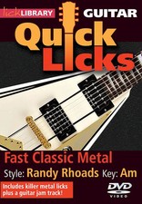 Fast Classic Metal Quick Licks Guitar Lessons Randy Rhoads Style Video DVD