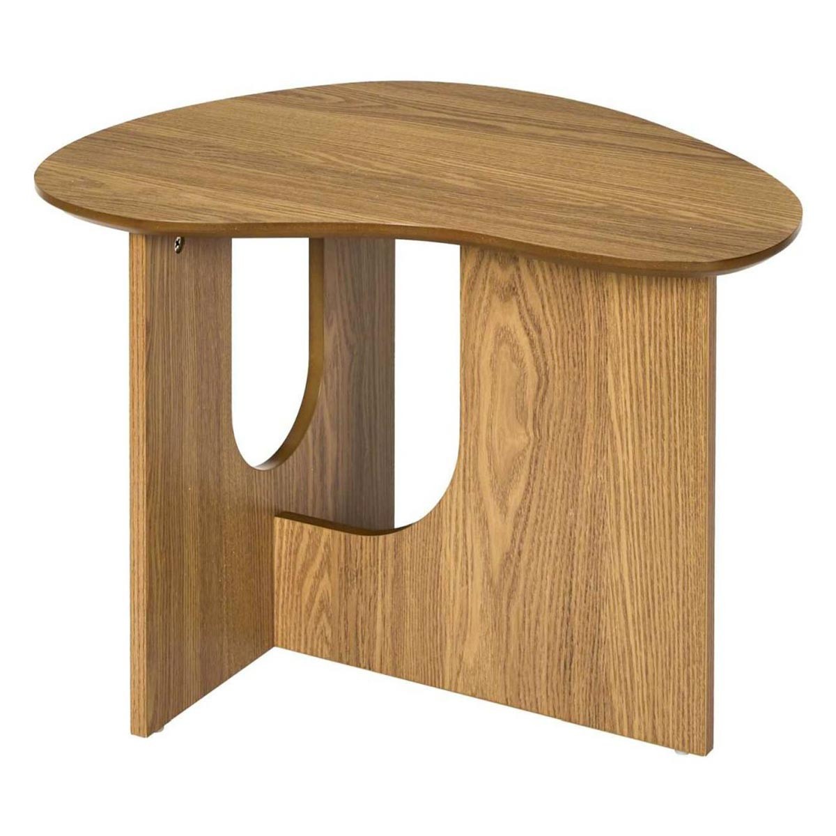 Table d'appoint asymétrique Calypso en bois noble marron de 60cm