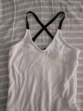 ATM ANTHONY THOMAS MELILLO Micro Modal Crossback Bodysuit Size L White