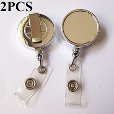 Heavy Duty Retractable Badge Reel w/ Clip for ID Keys - Durable Metal Design