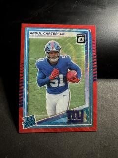 2025 Donruss #315 Abdul Carter Optic Rated Rookies Preview Red Wave