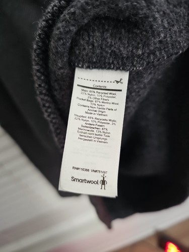 Smartwool Heritage Trail 1/2 Zip Fleece Sweater Men's Large Gray Wool Blend - Picture 6 of 13
