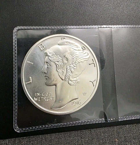 1916-D MERCURY DIME TRIBUTE 2 OZ .999 BIG COIN BEAUTIFUL SILVER ROUND