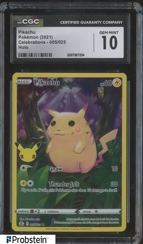 2021 Pokemon Celebrations 005/025 Pikachu Holo CGC 10 GEM MINT