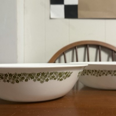 Corelle Spring Blossom Green Crazy Daisy 8.5  Coupe Soup Pasta Bowls Set of 2
