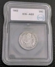 1902 Barber Quarter ICG AG3 Low Ball Type Coin Circulated