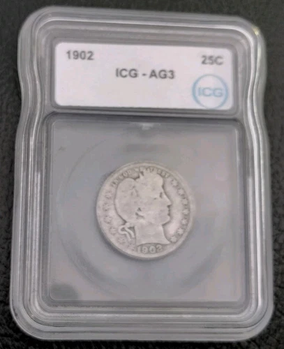 1902 Barber Quarter ICG AG3 Low Ball Type Coin Circulated