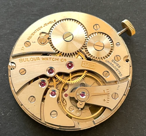 Antique Bulova Cal 17AH Pocket Watch Movement Running 17 AH 38.6mm 17j Swiss