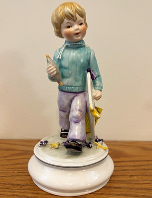 Vintage Goebel Hand Painted Limited Edition Porcelain Boy Figurine Germany 1980