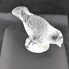 Vintage Waterford Crystal Bird Sparrow  Frosted With Sticker Paperweight