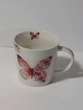 Ppd Butterfly Mug Pink White Coffee Tea Cup 12oz USA Bone China 