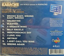 13202 MARTINA MCBRIDE   CHARTBUSTER KARAOKE CDG LOT TEX