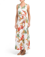 Beautiful Dress Urban Rose Tropical Maxi Belted Sleeveless Dress NEW Size Medium