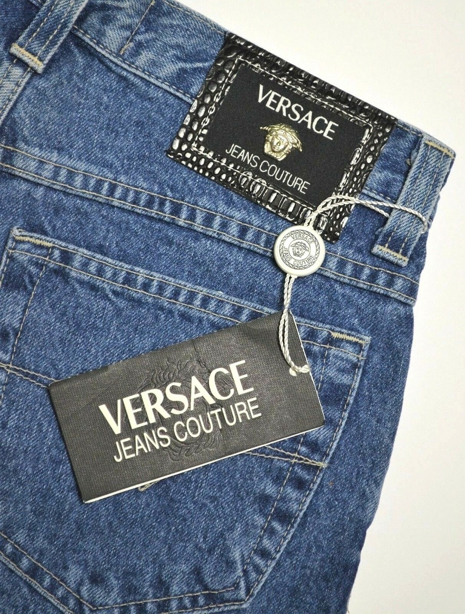 90's VERSACE JEANS COUTURE Mini Shorts Hot Pants Denim High Waist