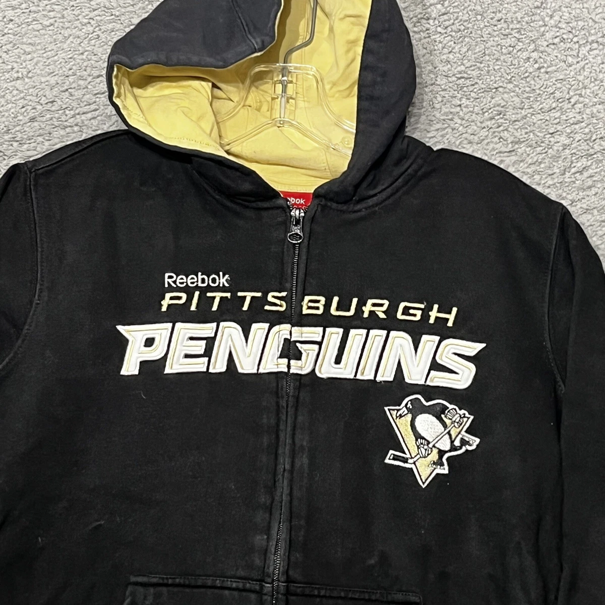 Pittsburgh Penguins NHL Reebok Gray Fleece Hooded Sweatshirt