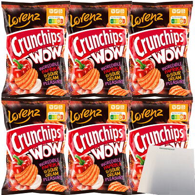 Lorenz Crunchips WOW Paprika& sour Cream geriffelte chips 6x110g Beute usy Block