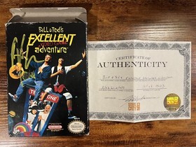 Bill & Ted's Excellent Video Game Adventure NES CIB Signed By Alex Winter