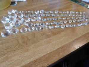 5 - 17" strands of graduated chandelier crystals. 1 /14" down to 1/2"