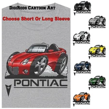 DigiRods Pontiac Solstice Convertible Colors Model Cartoon Car Gray T Shirt
